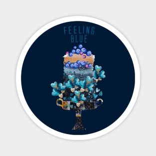 Feeling Blue with Blueberries cake Magnet